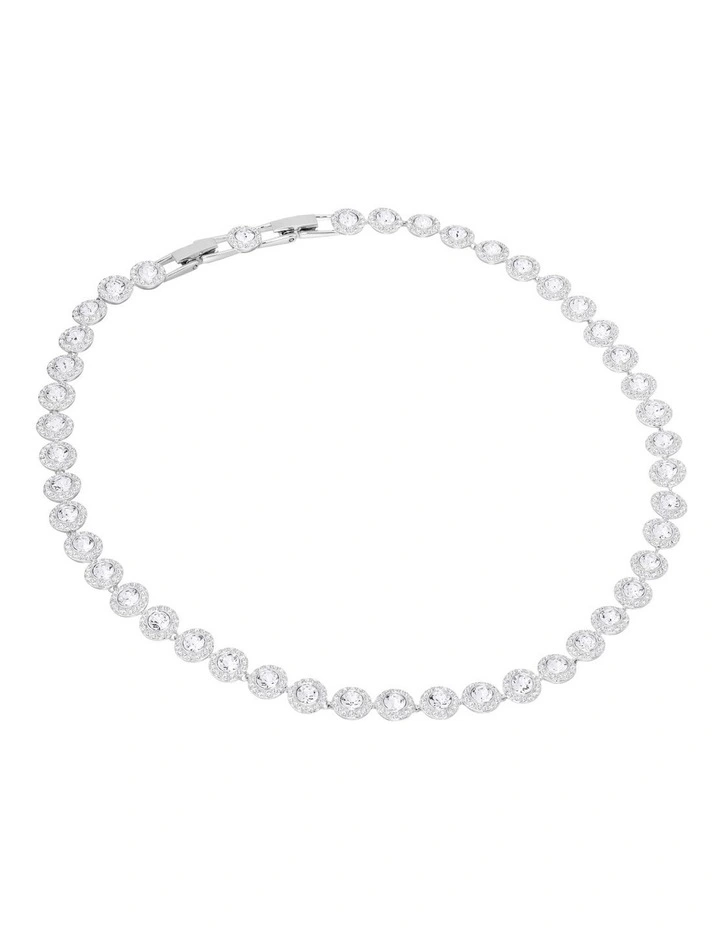 Angelic Necklace Round Cut Rhodium Plated in White