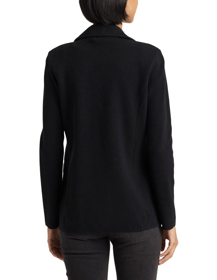 Combed Cotton Blazer in Black