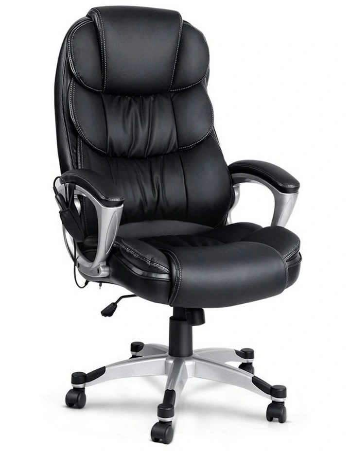 PU Leather Massage Office Chair in Black