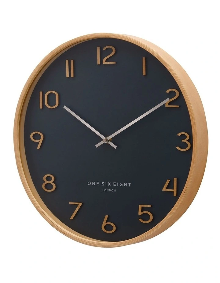 WALLACE Silent Wall Clock 41cm in Petrol Blue