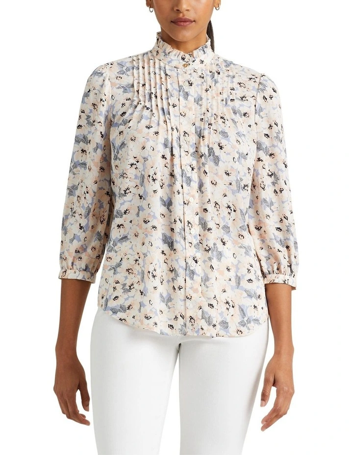 Floral Georgette Blouse in Blue