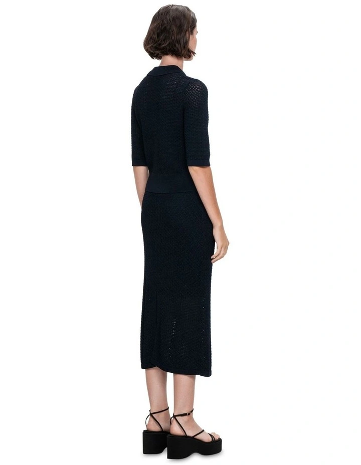Crochet Midi Skirt in Blue