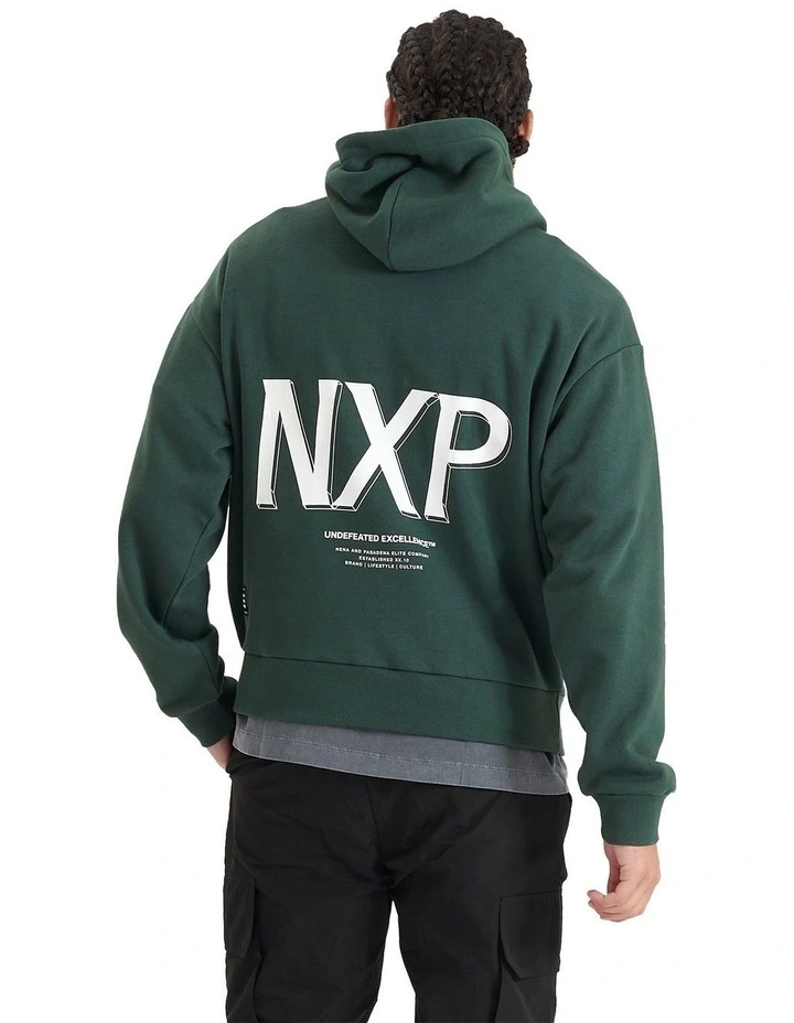 Platinum Heavy Box Fit Hooded Sweater in Green