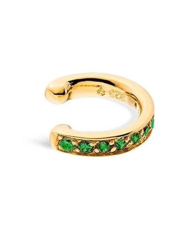 Edge Mono Ear Cuff in Emerald