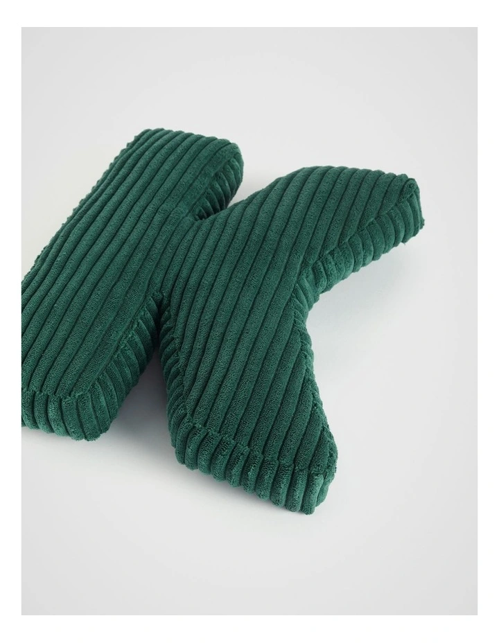 Ivy Cord Initial Cushion K in Green