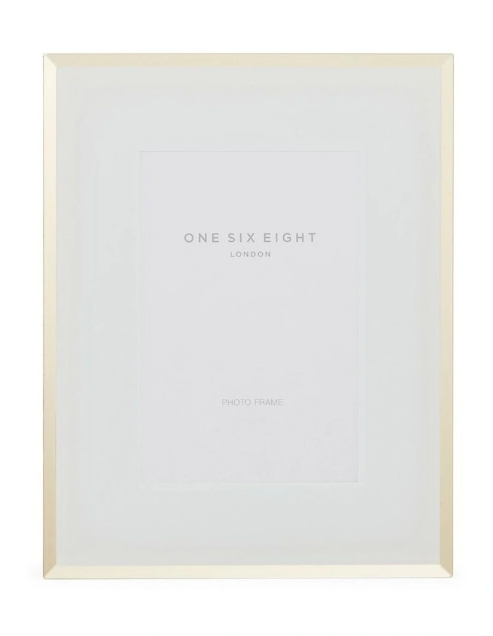 Glass Photo Frame 7x5 White/Gold