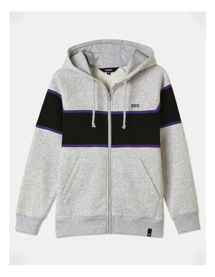 Fleece Zip Thru Sweat Top in Grey