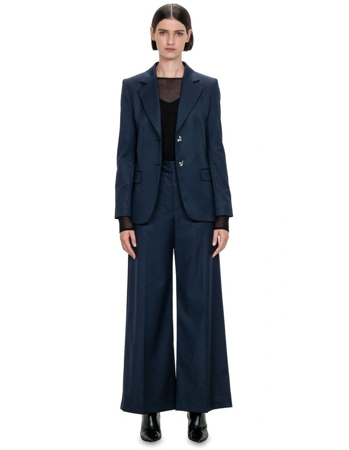 Lurex Twill Suiting Blazer in Navy