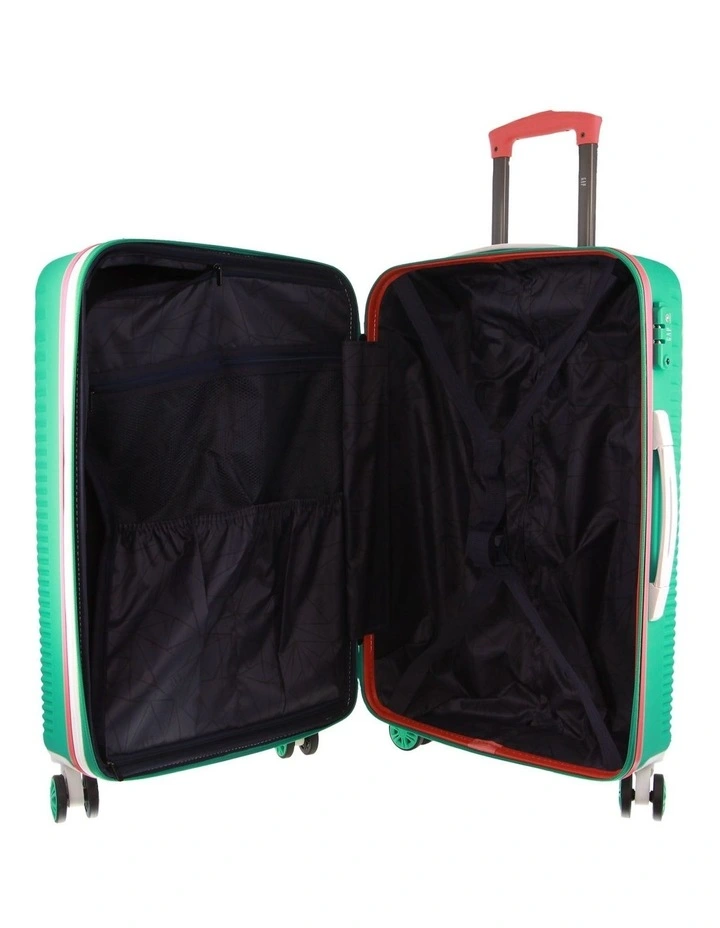 Stripe Large 76cm Hard-shell Suitcase in Turquoise