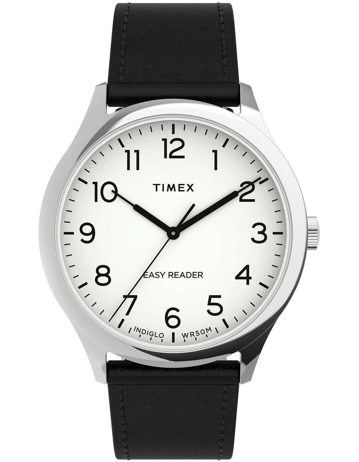 Easy Reader Black Leather Watch