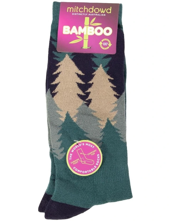 Bamboo Comfort Crew Socks in Forest