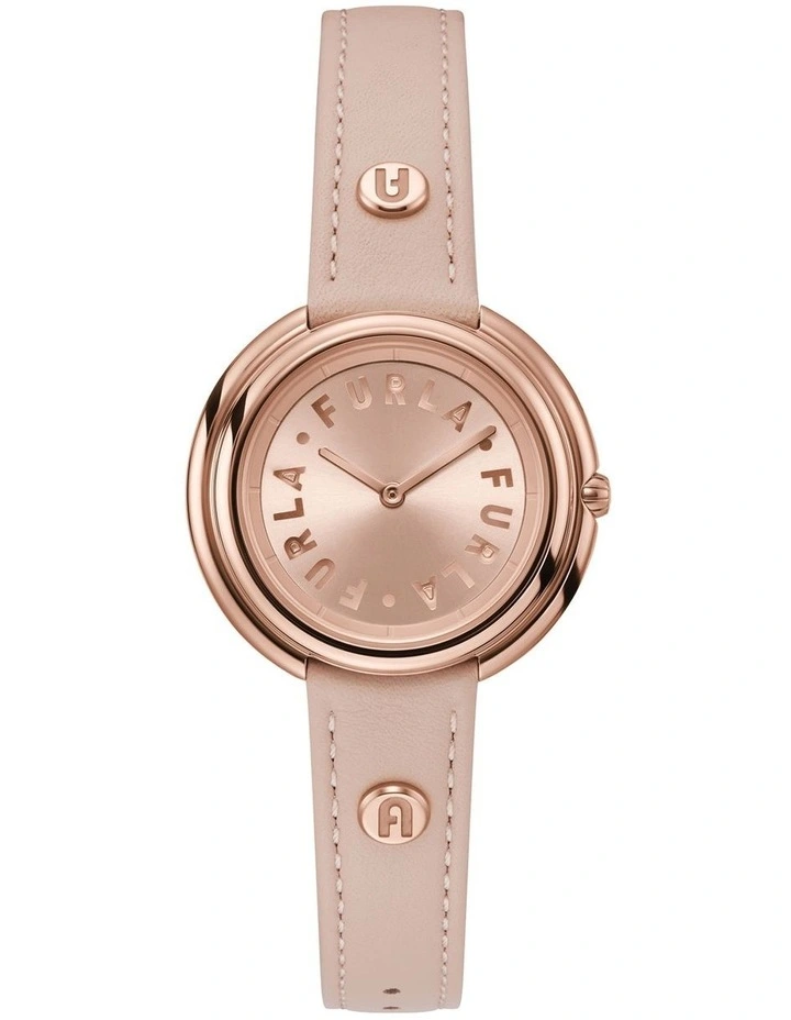 Icon Shape Leather Watch in Nude