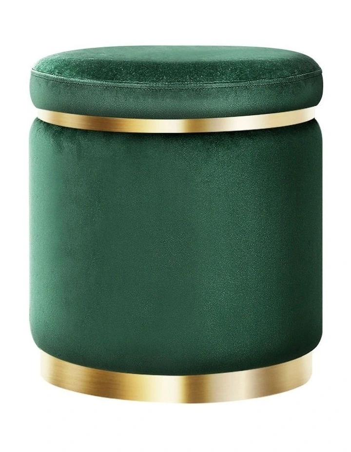Ottoman Round Foot Stool in Green