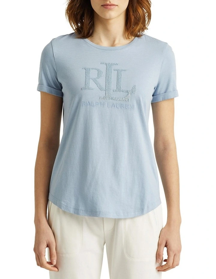 Sequined Logo Jersey Tee