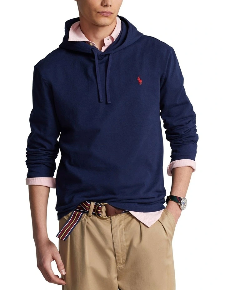 Jersey Hooded T-Shirt in Blue
