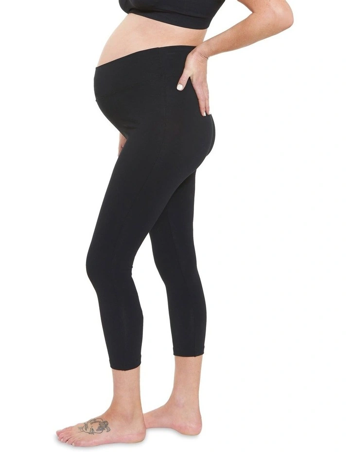Organic Essential 3/4 Leggings in Black