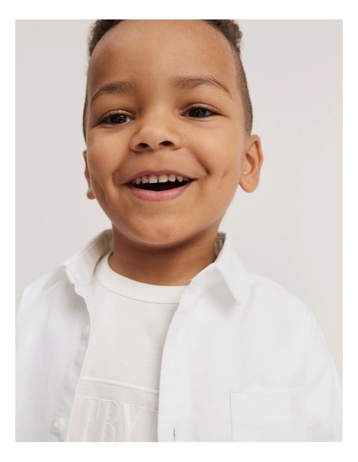 Organically Grown Cotton Oxford Shirt in White
