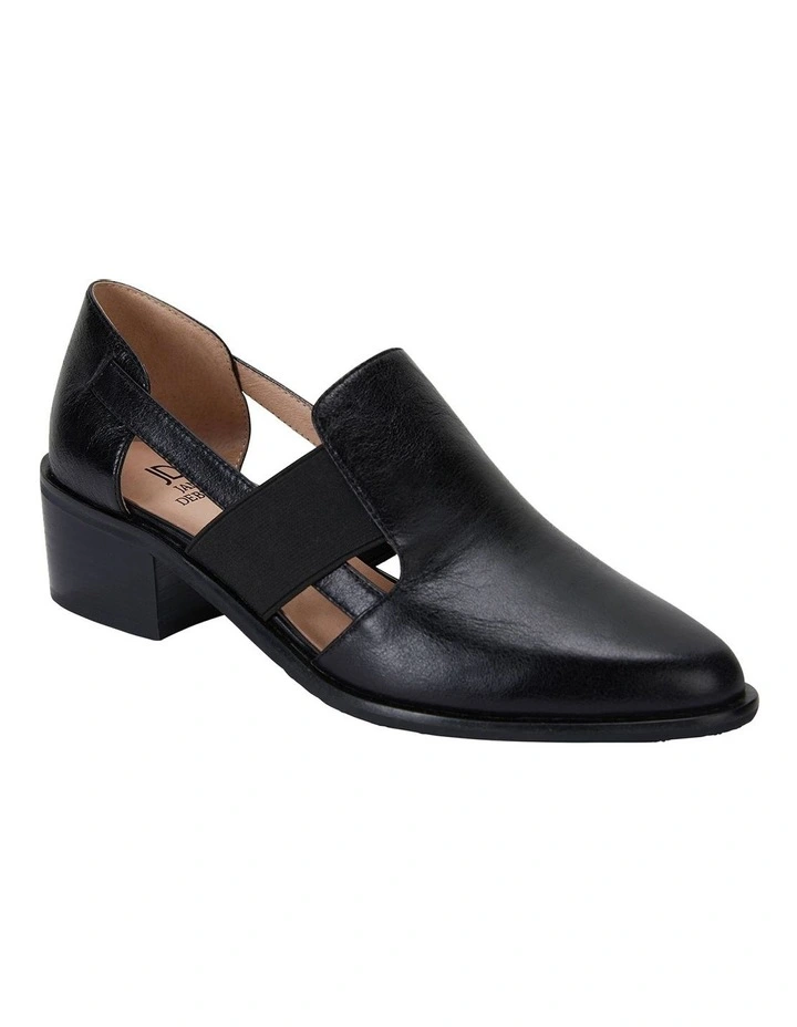 Expose Black Oil Heeled Shoes