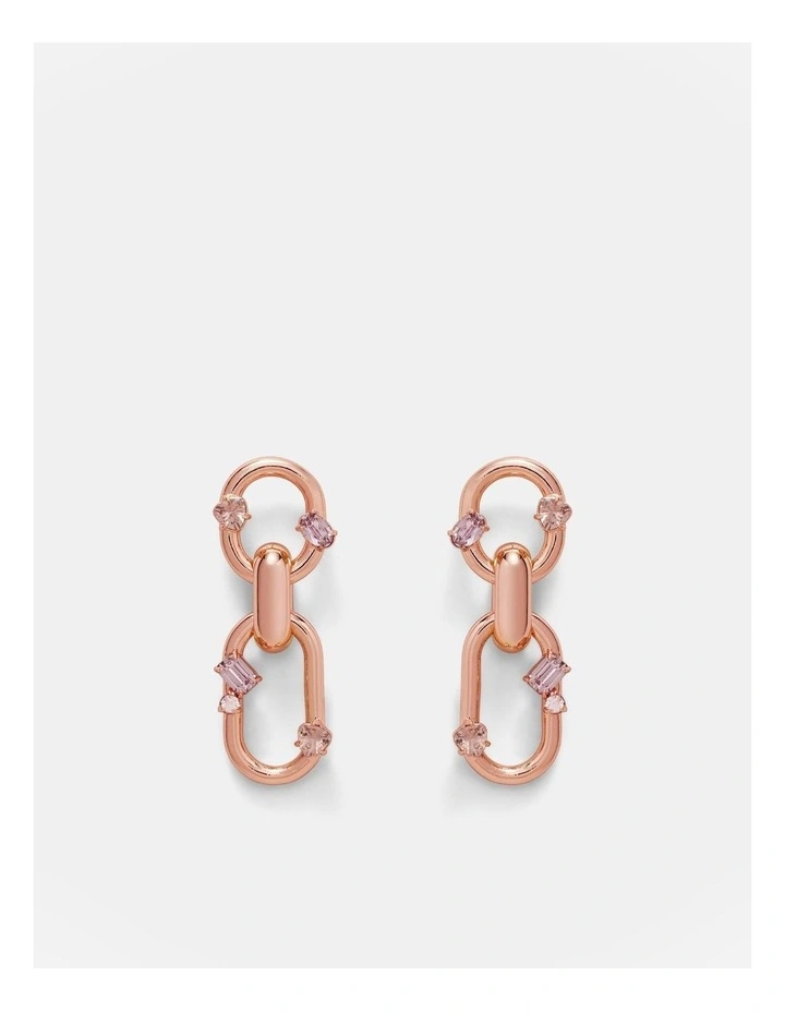 Found Link Drop Earrings in Rose Gold