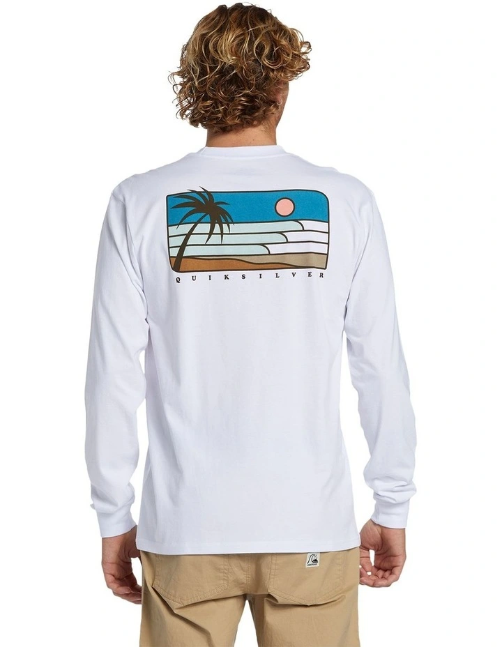 Line Up Long Sleeve T-shirt in White