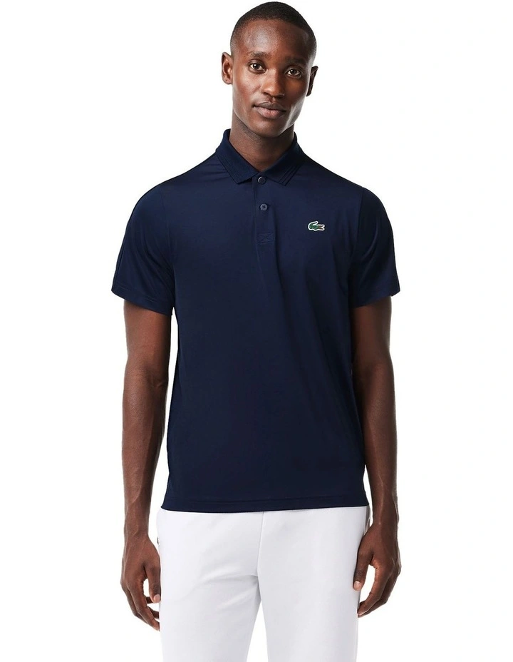 Heritage Stretch Jersey Polo Shirt in Navy Blue