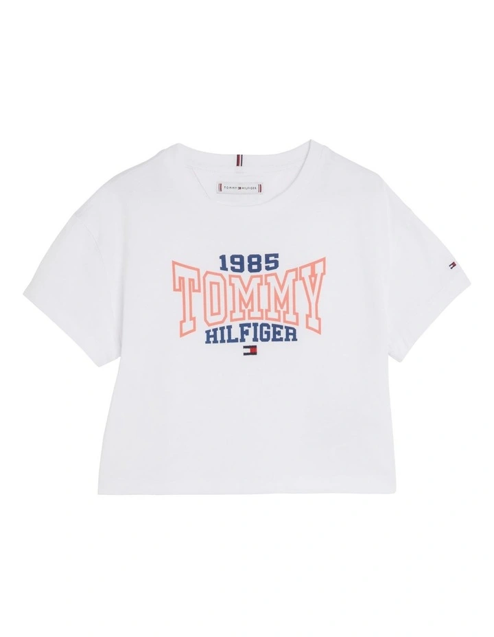 Girls 8-16 1985 Collection Varsity Logo T-Shirt in White