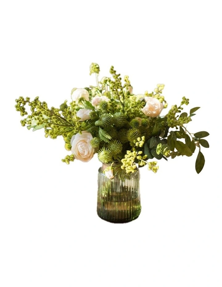 Faux Floral Exclusive Design Green Spring Artificial Flower Arrangement