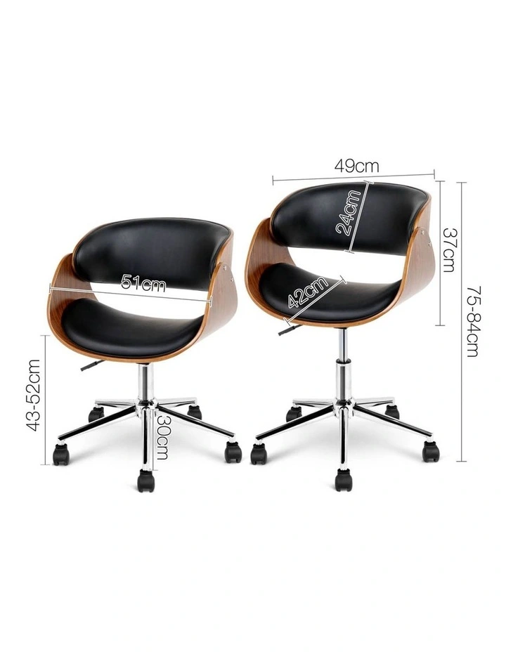 Wooden and PU Leather Office Desk Chair