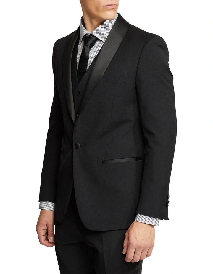Dinner Suit Jacket With Shawl Neck in Black
