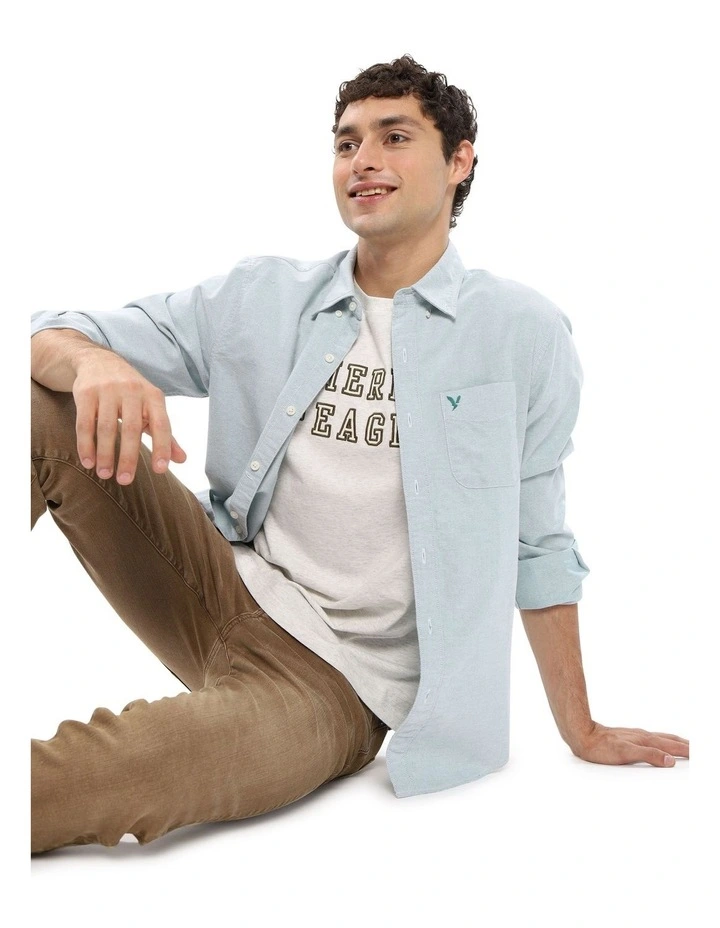 Everyday Oxford Button-Up Shirt in Mist Green