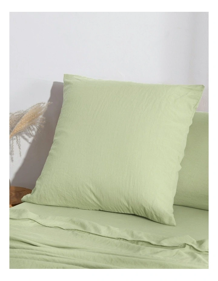 Superfine Washed Microfibre European Pillowcase in Sage Green