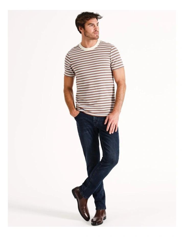 Stradbroke Island Stripe Short Sleeve Tee in Blue