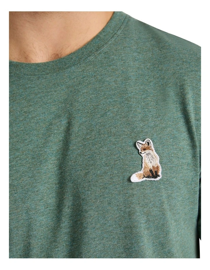 Fox-ic Badge Tee in Moss Marle