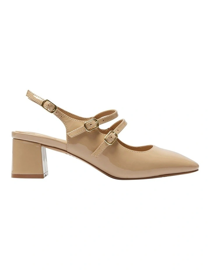 Tessa Heeled Shoes in Nude Patent Leather