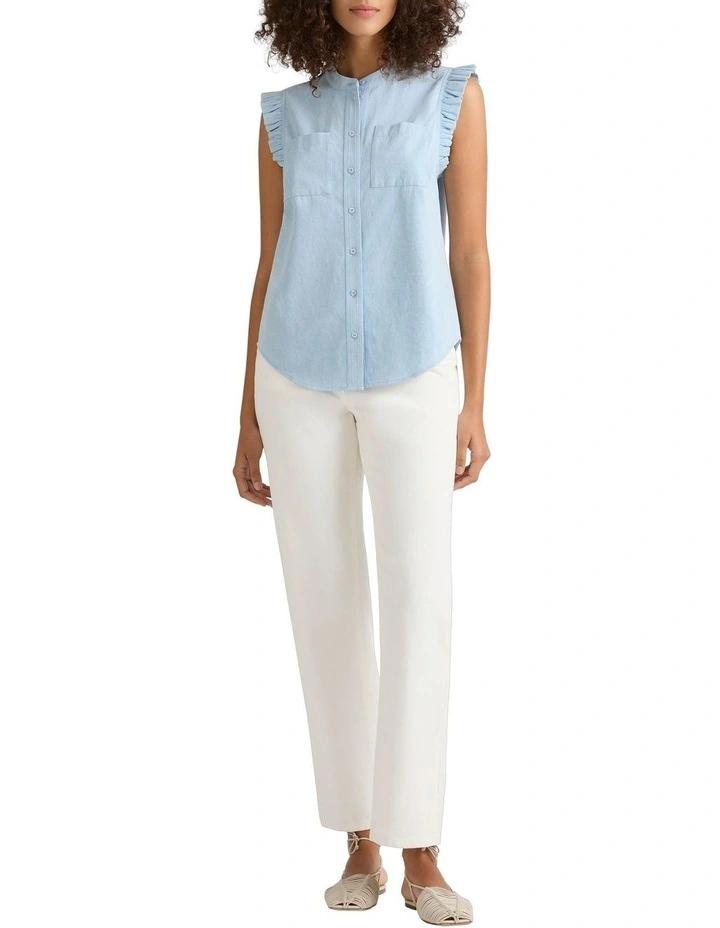 Jamaine Cotton Shirt in Pale Chambray