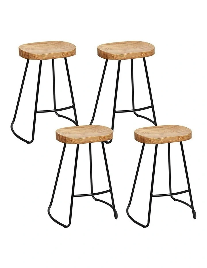 Bar Stools Tractor 4x Wooden Seat 65cm