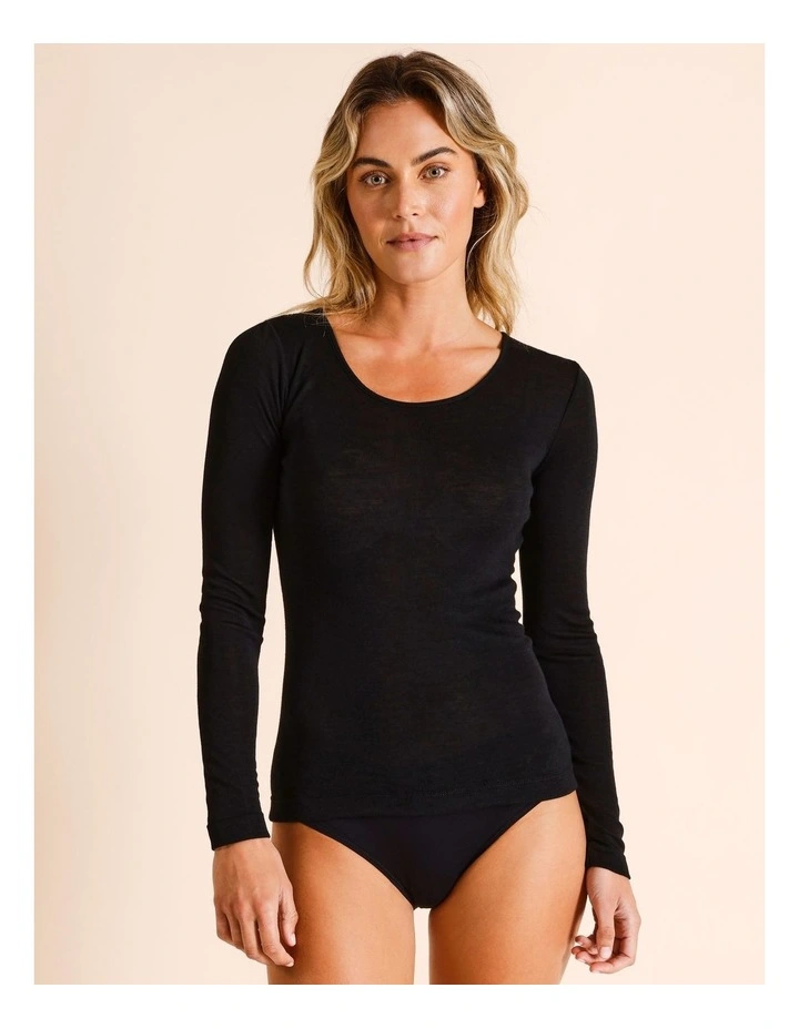 Body Layer Wool Bamboo Thermal Long Sleeve Top
