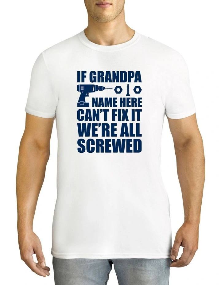 Men's Father's Day Grandpa Fix It Personalised Cotton T Shirt