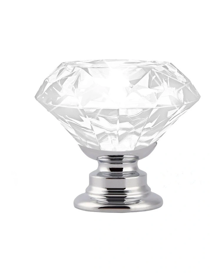 Diamond Crystal Cabinet Knobs 40mm Diameter 16 Pieces in Clear