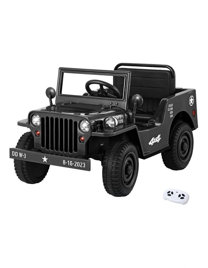 Kids Ride On Electric Military Car 12V Black