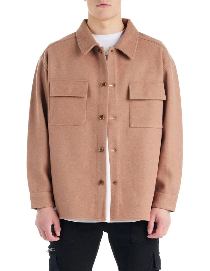 Durant Shacket in Taupe