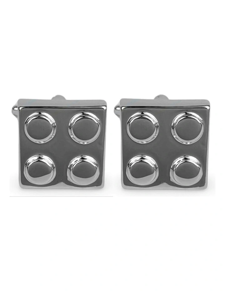Brick Cufflink in Silver