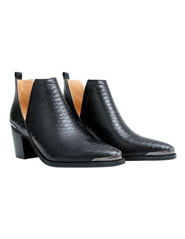 Austin Croc Embossed Ankle Boot