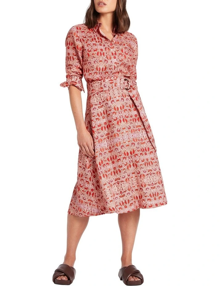 Asher Linen Skirt in Peach