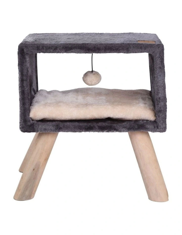 Lite Bed Side Table Cat Scratching Post in Charcoal