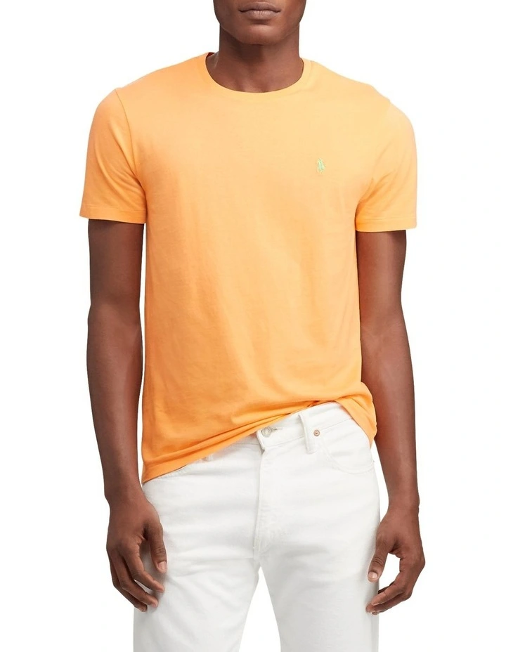 Custom Slim Fit Jersey Crewneck T-Shirt Orange