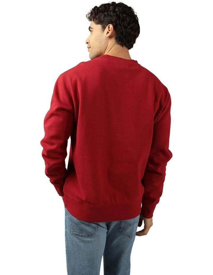 Super Soft Icon Graphic Crew Sweatshirt in Red