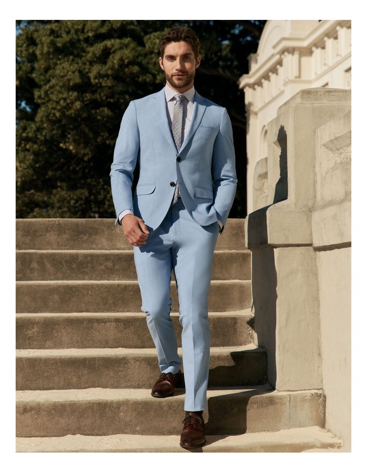 X Slim Pleat Suit Pant in Blue
