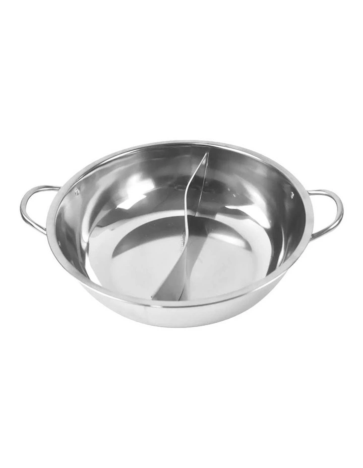 Mandarin Duck Stainless Steel Hot Pot Induction Cooker 34cm in Silver