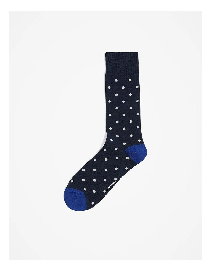 Spotted Socks in Navy